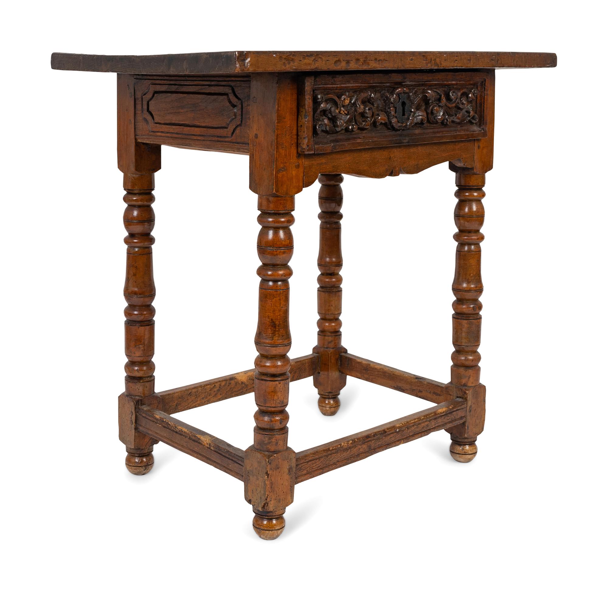 A Jacobean Style Carved Oak Side Table