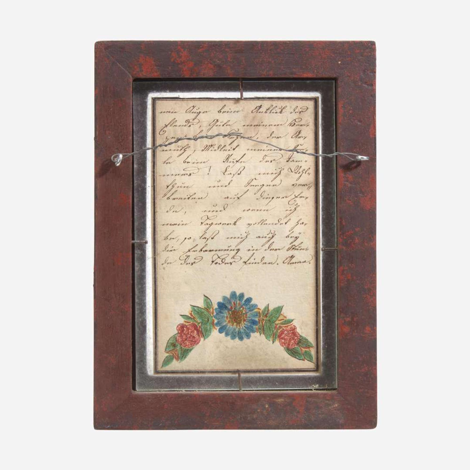 Two Fraktur drawings with Christian devotional text for the Sussel Family; 19th century