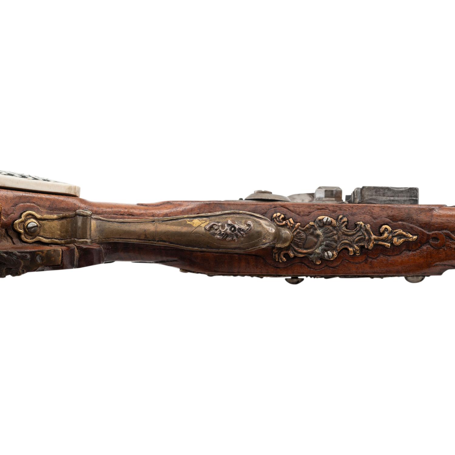 Contemporary Cheekstock Flintlock Rifle with Compass Inlay by John B. Derrick (American, b.1936)
