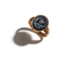 A Roman Nicolo Ring Stone with a Gryllos — Set in a gold ring