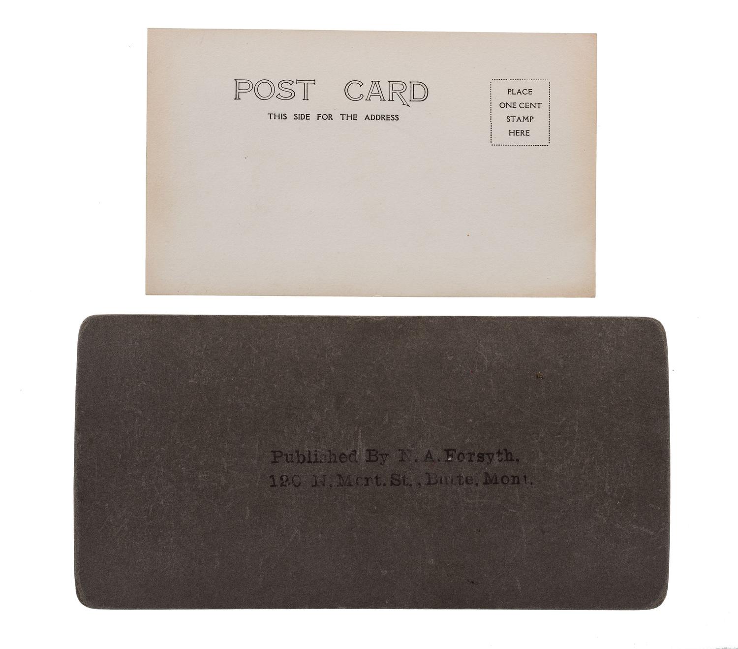 [MONTANA]-- [DAKOTA]. A group of 5 photographs, incl. buffalo, elk, and horses, highlighted by stereoview of horse-drawn wagon outside the "Pony Saloon" in Glendale, Montana by Henry W. Brown.