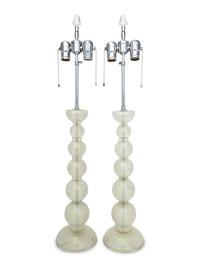 A Pair of Murano Style Glass Lamps
