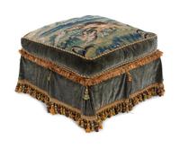 An Aubusson Tapestry Upholstered Ottoman