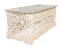 A Victorian White-Painted Cast Iron Marble-Top Radiator Cover
