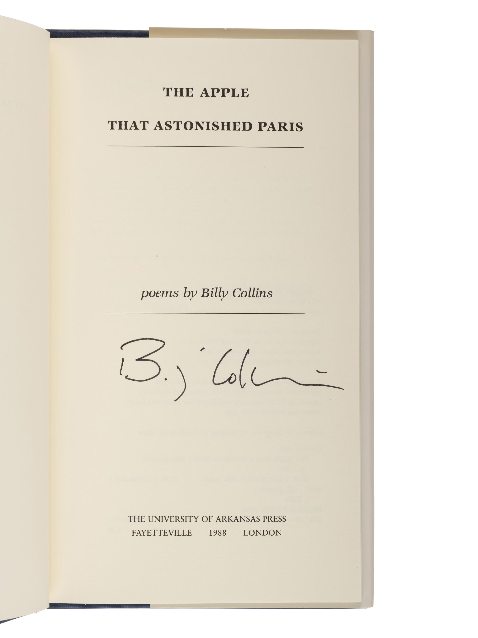 COLLINS, Billy (b. 1941). Questions About Angels . New York: William Morrow and Company, Inc., 1991.