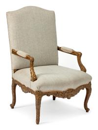 A Louis XV Style Giltwood Armchair