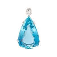 AQUAMARINE AND DIAMOND PENDANT