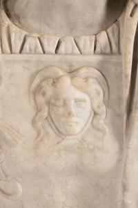 An Italian Carved Marble Bust of Ares