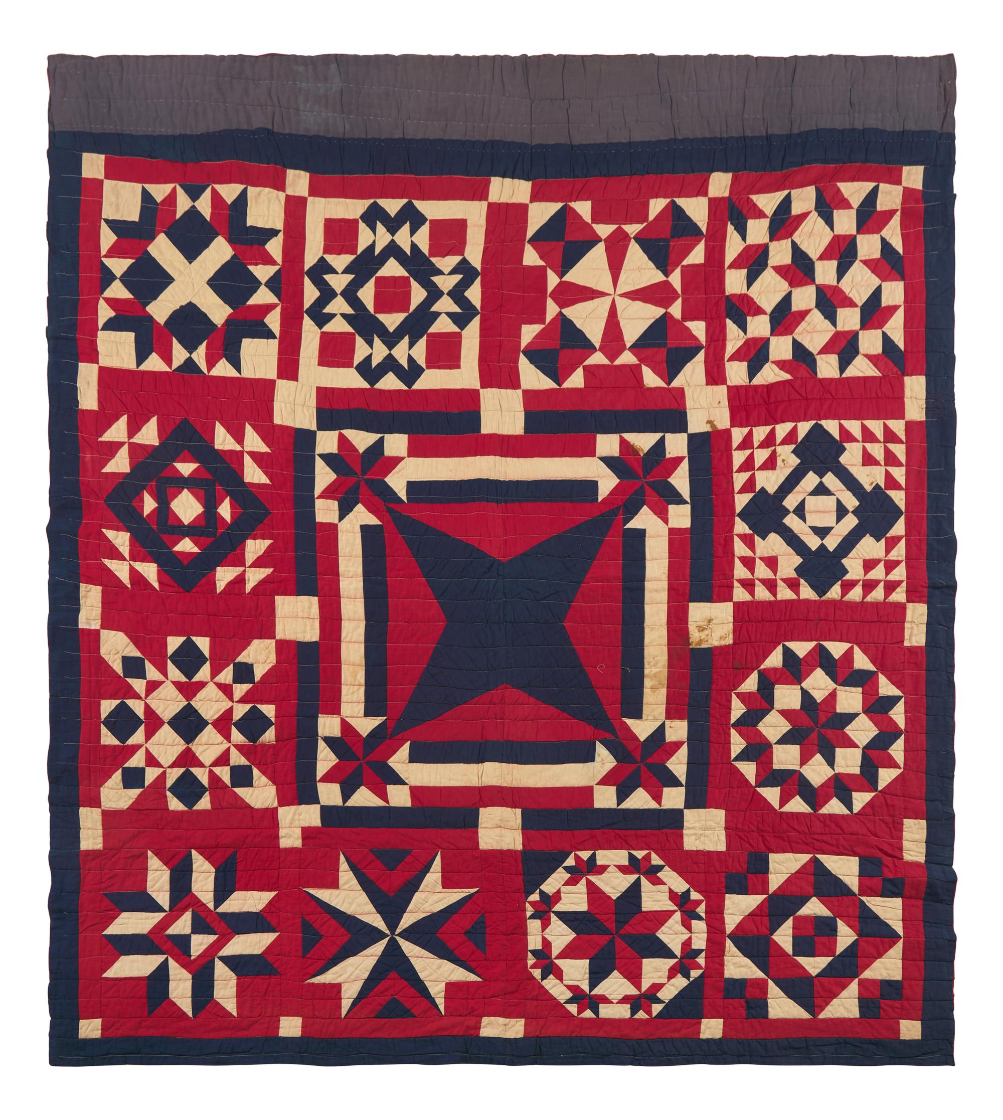 A Pieced Cotton Sampler Quilt