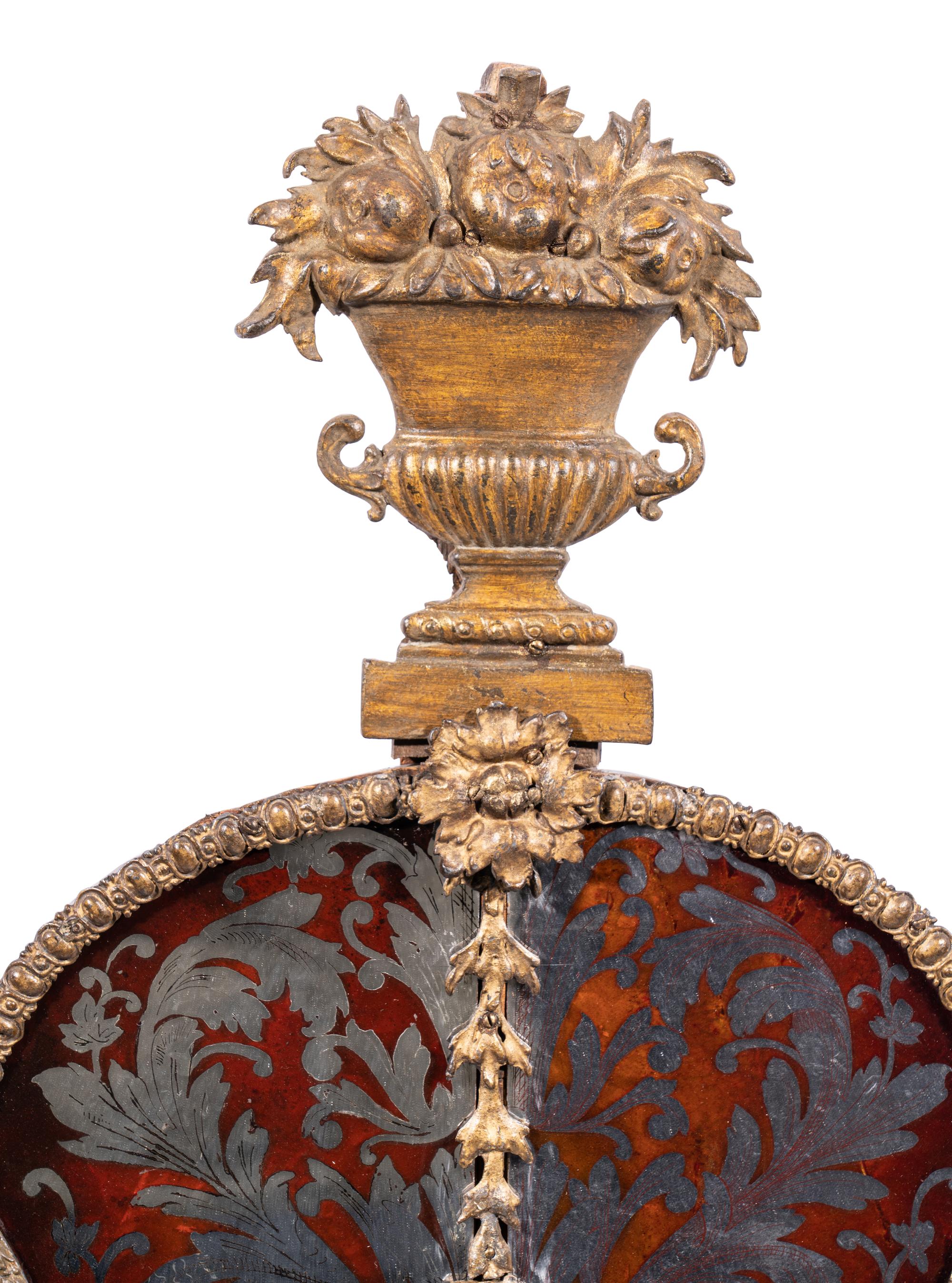 A Swedish Baroque Verre Églomisé and Giltwood Mirror