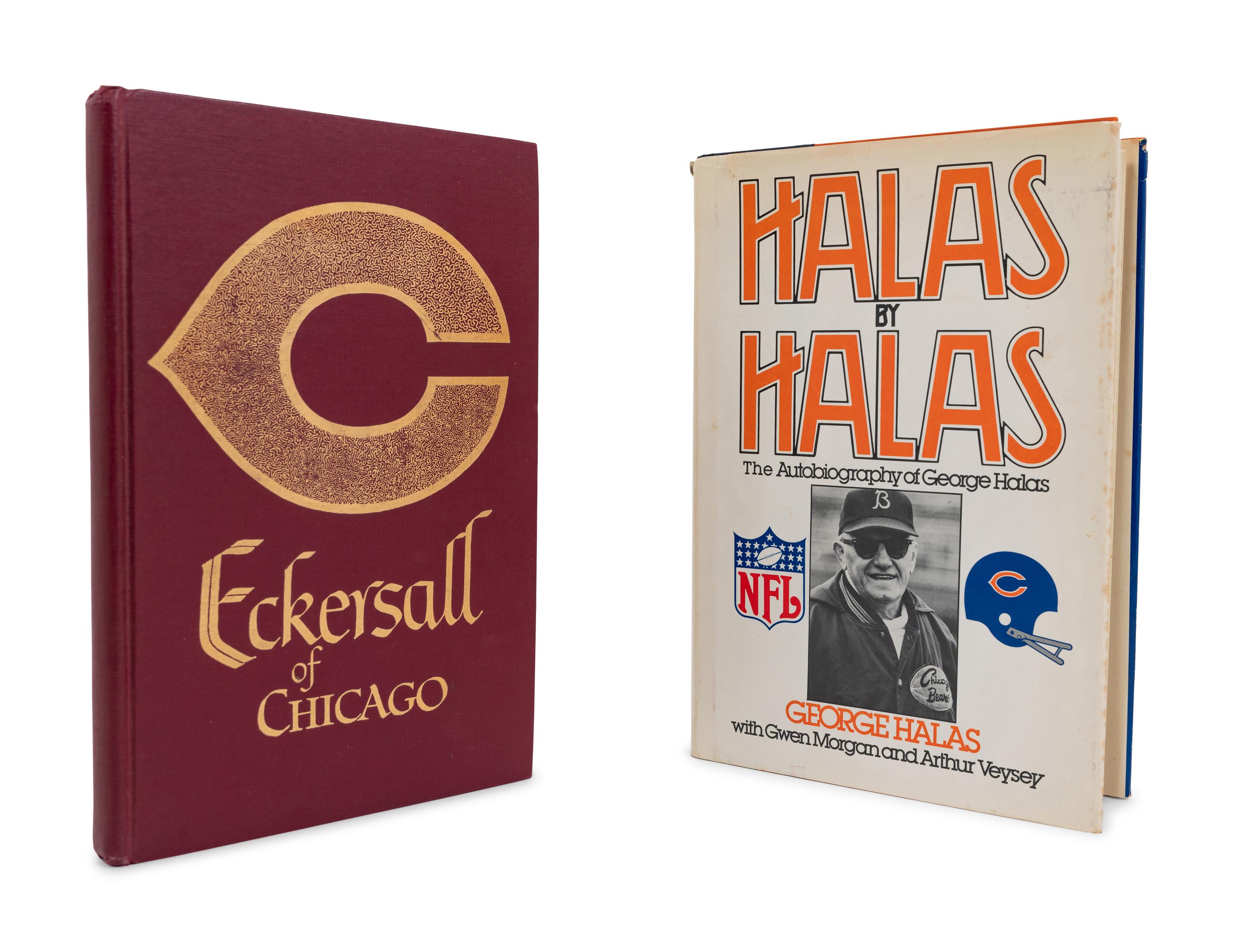A Group of Red Grange and George Halas Chicago Bears Signed Autographed Books (PSA and JSA Certified Authentic),