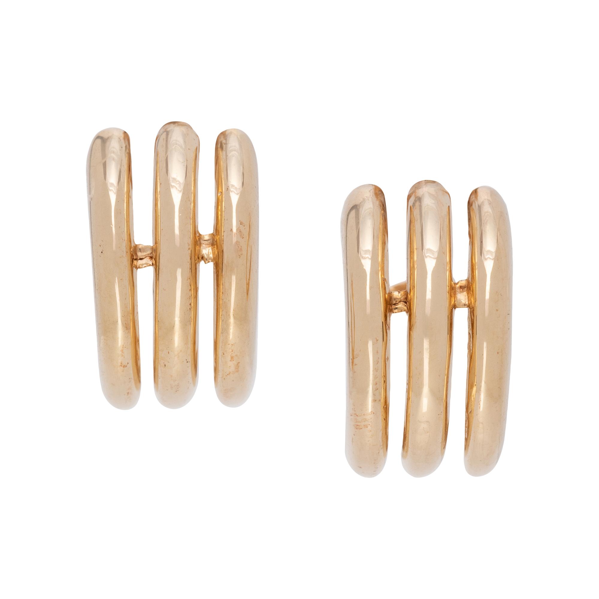 COLLECTION OF YELLOW GOLD HOOP EARRINGS