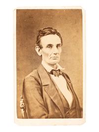 [LINCOLN, Abraham (1809-1865)]. FASSETT, S.M., photographer. CDV of Abraham Lincoln. Chicago, IL: October 1859.