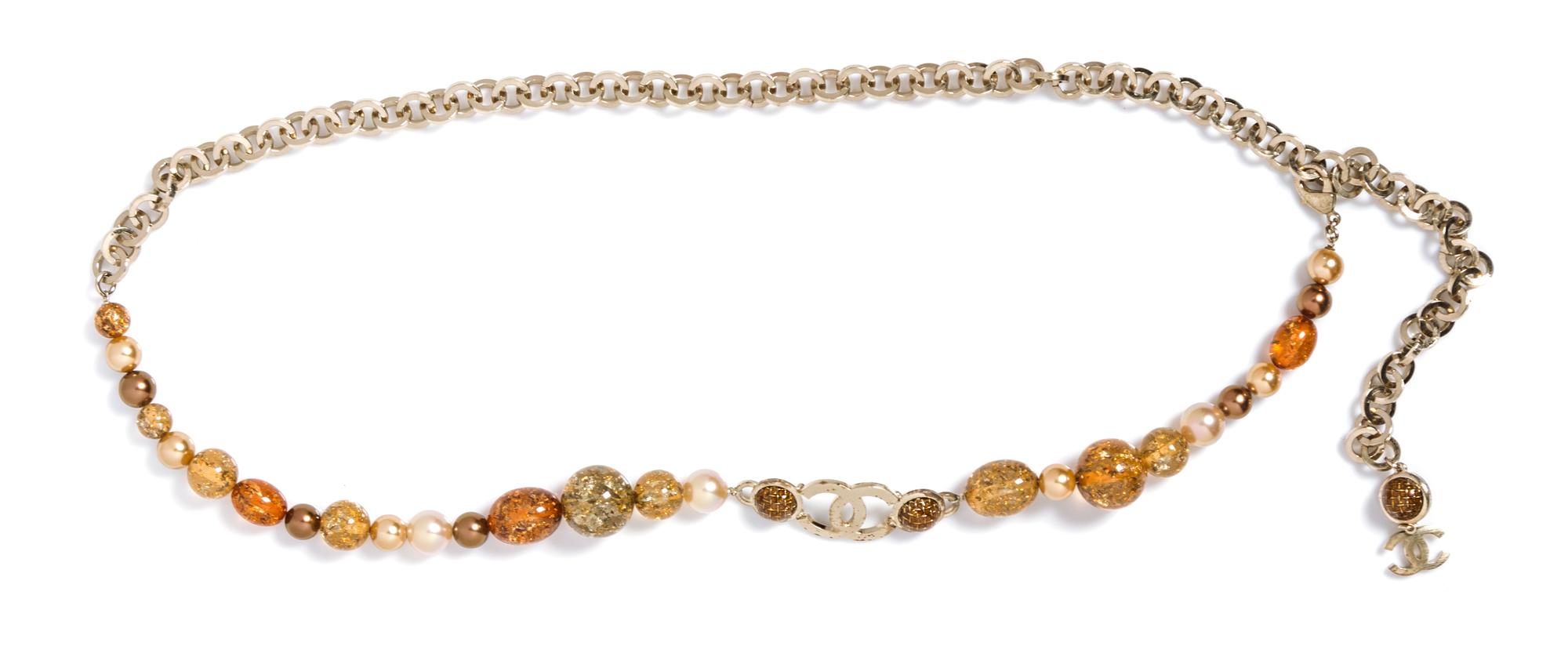 A Chanel Silvertone Chain Link Belt,