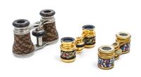 Three Pairs of Opera Glasses, Width of widest 4 inches.
