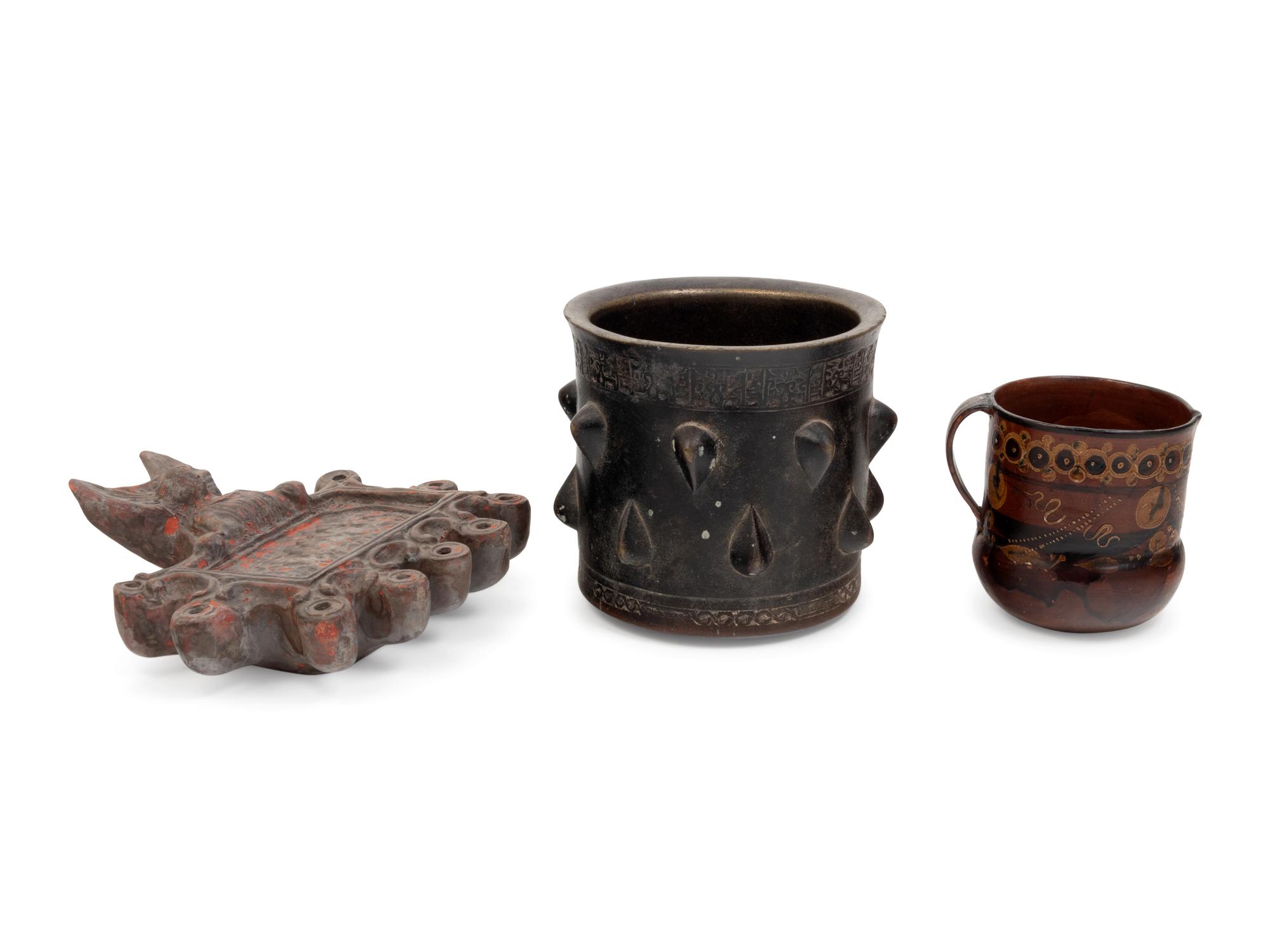A Group of Three Middle Eastern and Mediterranean-Style Decorative Objects