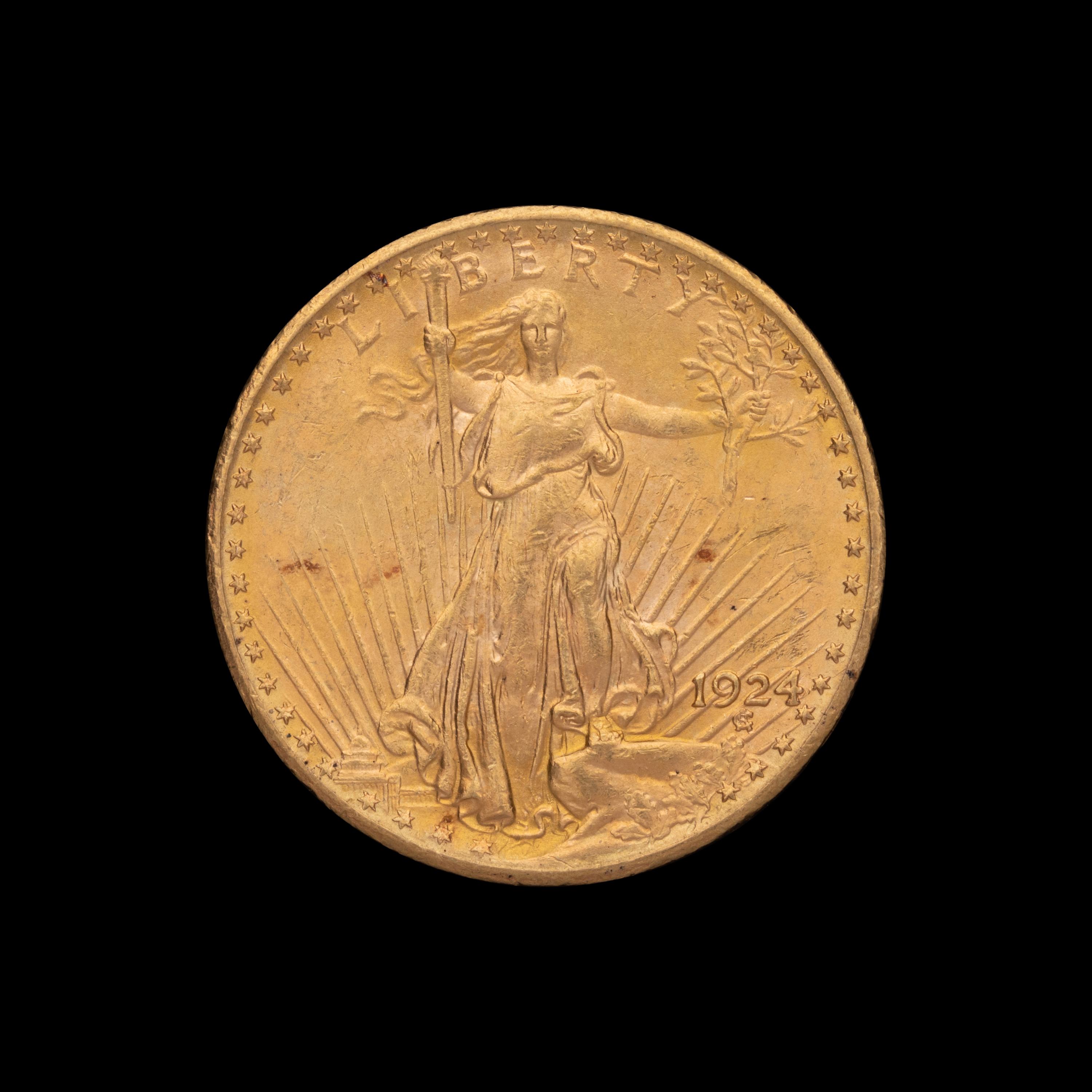 A 1924 Saint Gaudens $20 Gold Coin