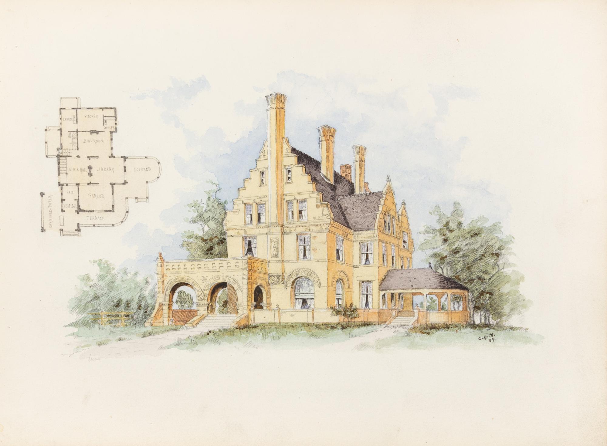 [ARCHITECTURE]. MATZ, Otto (1830-1919). Sketchbook, ca 1880-1885.