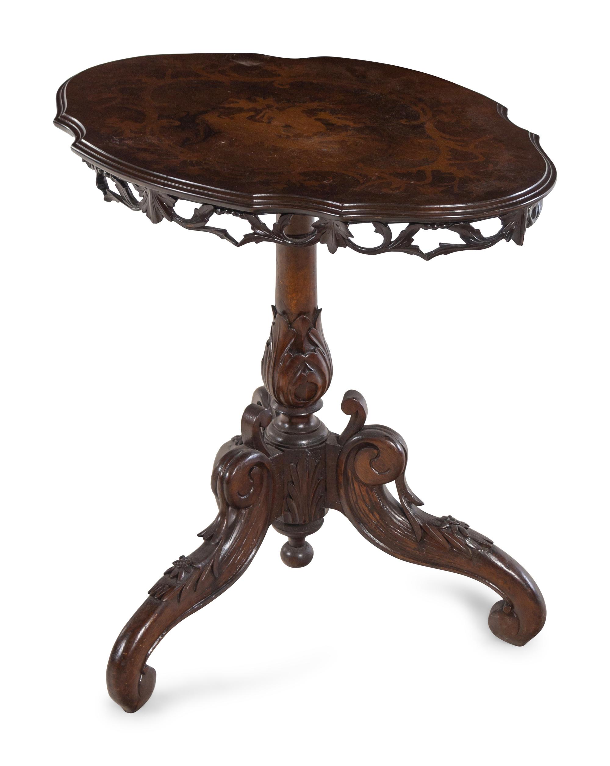 A Swiss Marquetry Side Table