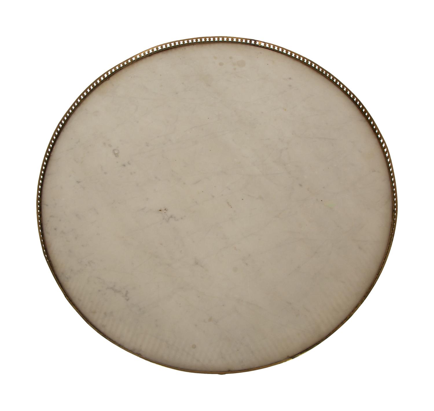 A Louis XVI Style Mahogany Marble-Top Bouillotte Table