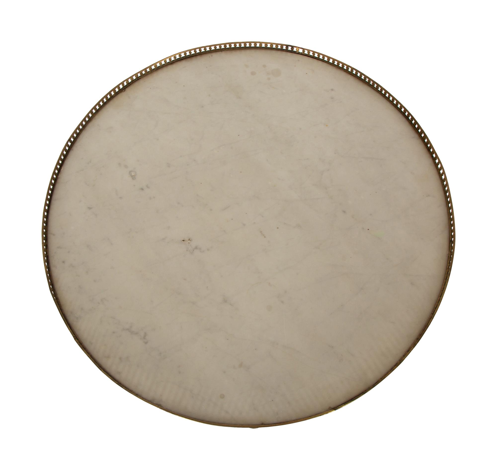 A Louis XVI Style Mahogany Marble-Top Bouillotte Table
