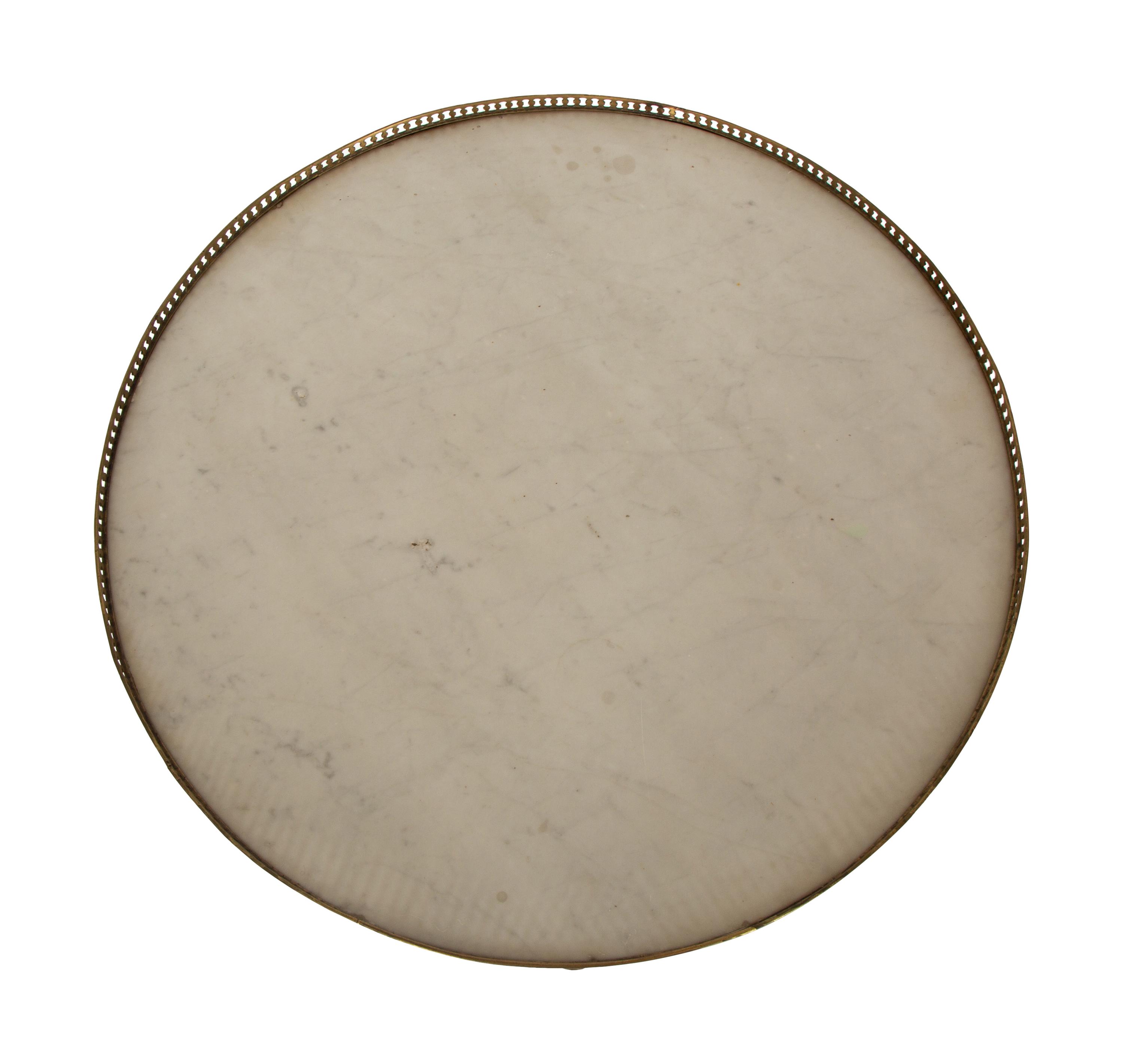 A Louis XVI Style Mahogany Marble-Top Bouillotte Table