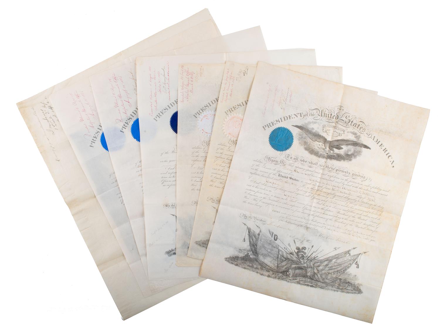 [WESTERN AMERICANA -- CIVIL WAR -- LINCOLN]. Papers of Captain Joseph Claypoole Clark, 4th US Light Artillery, Battery E, WIA Antietam, including frontier and Civil War correspondence, photography, and appointment signed by Lincoln as President.