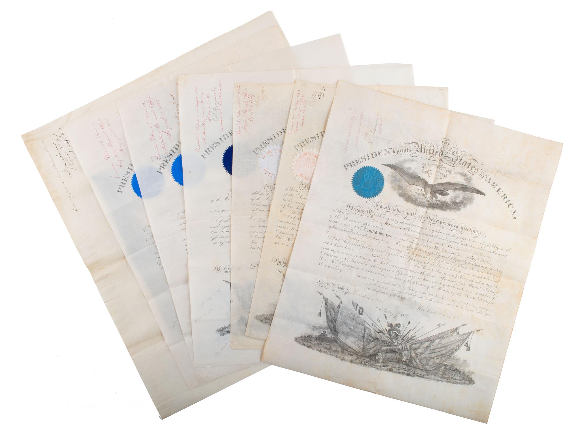 [WESTERN AMERICANA -- CIVIL WAR -- LINCOLN]. Papers of Captain Joseph Claypoole Clark, 4th US Light Artillery, Battery E, WIA Antietam, including frontier and Civil War correspondence, photography, and appointment signed by Lincoln as President.