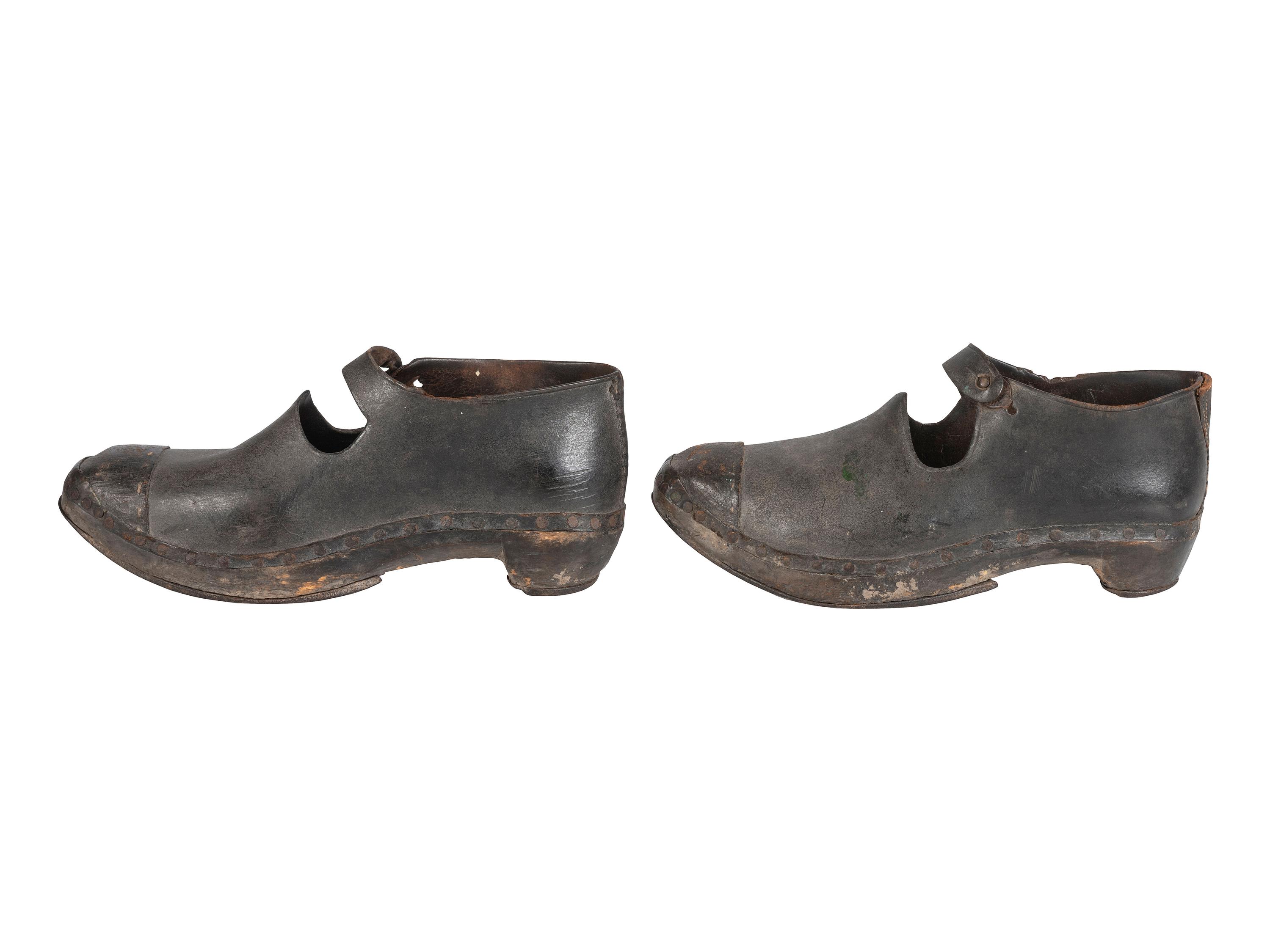 [CIVIL WAR]. Confederate wooden-soled shoes, ca 1861-1865.