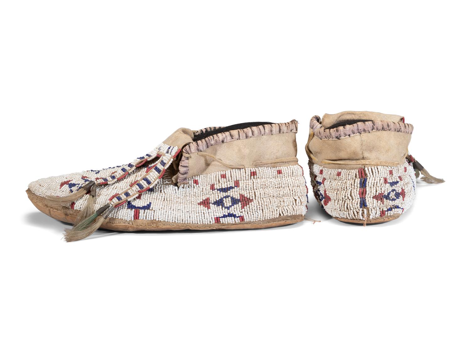 Sioux Beaded Hide Moccasins