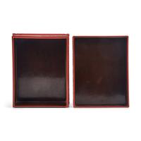 A Large Chinese Carved Cinnabar Lacquer Rectangular Box and Cover, 19th Century 清中期 剔紅攜琴訪友圖大方盒