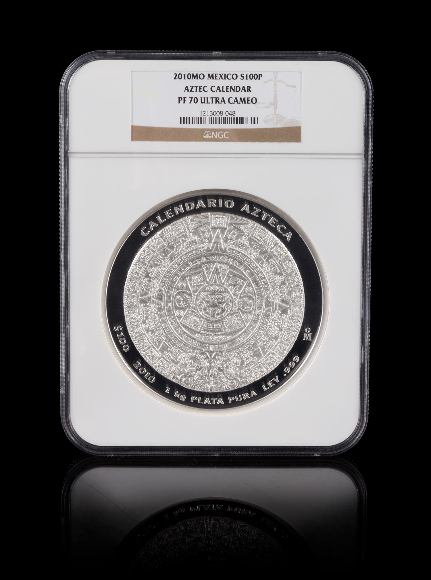 A Mexico 2010 Aztec Calendar 100 Peso 1 Kilogram Silver Proof