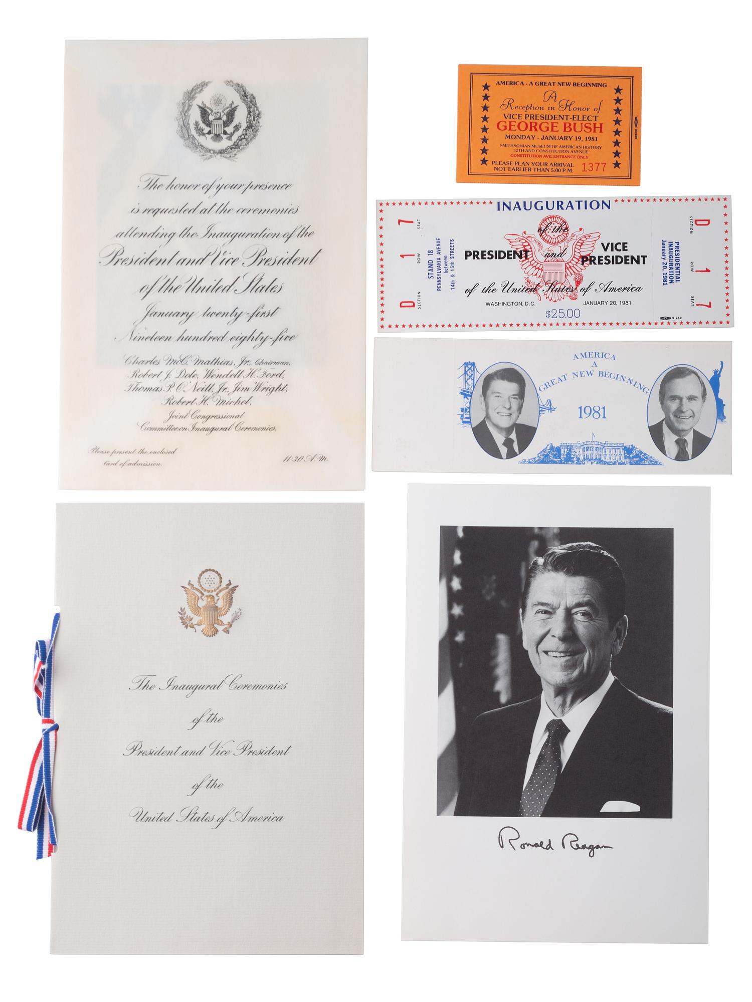 [REAGAN, Ronald (1911-2004)] Inauguration & campaign ephemera, and Christmas cards.