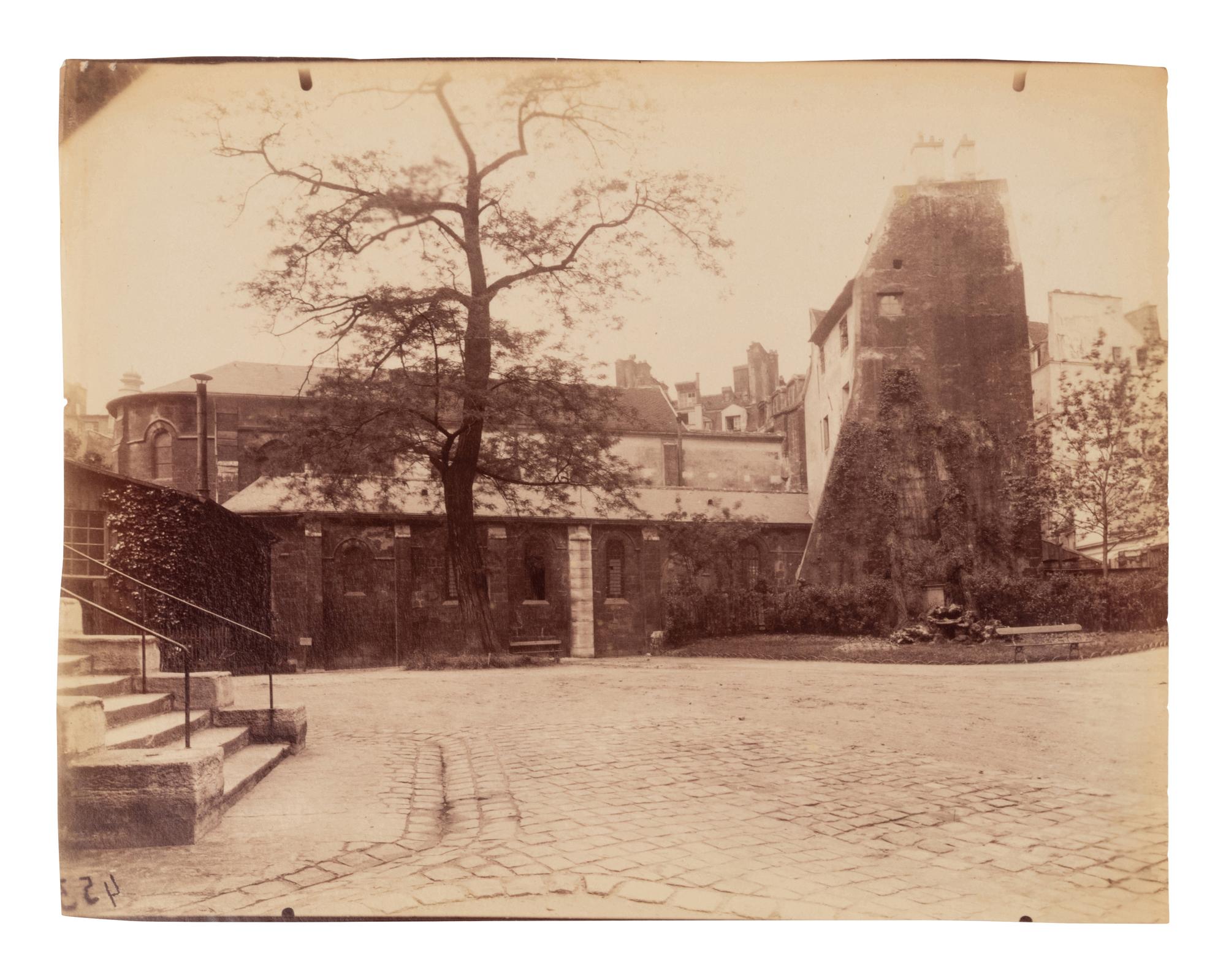 A group of five photographs depicting Paris ( Les Archives - rue des Francs Bourgeois , 1899-1900; Annexe de l'Hôtel Dieu, rue de la Bucherie, cour Saint Julien , 1902-1903; H ô tel de Chanac [cour], 127 rue de Grenelle , 1907; Saint-M é dard, 1926; Avenue de l'Observatoire , 1899-1900)