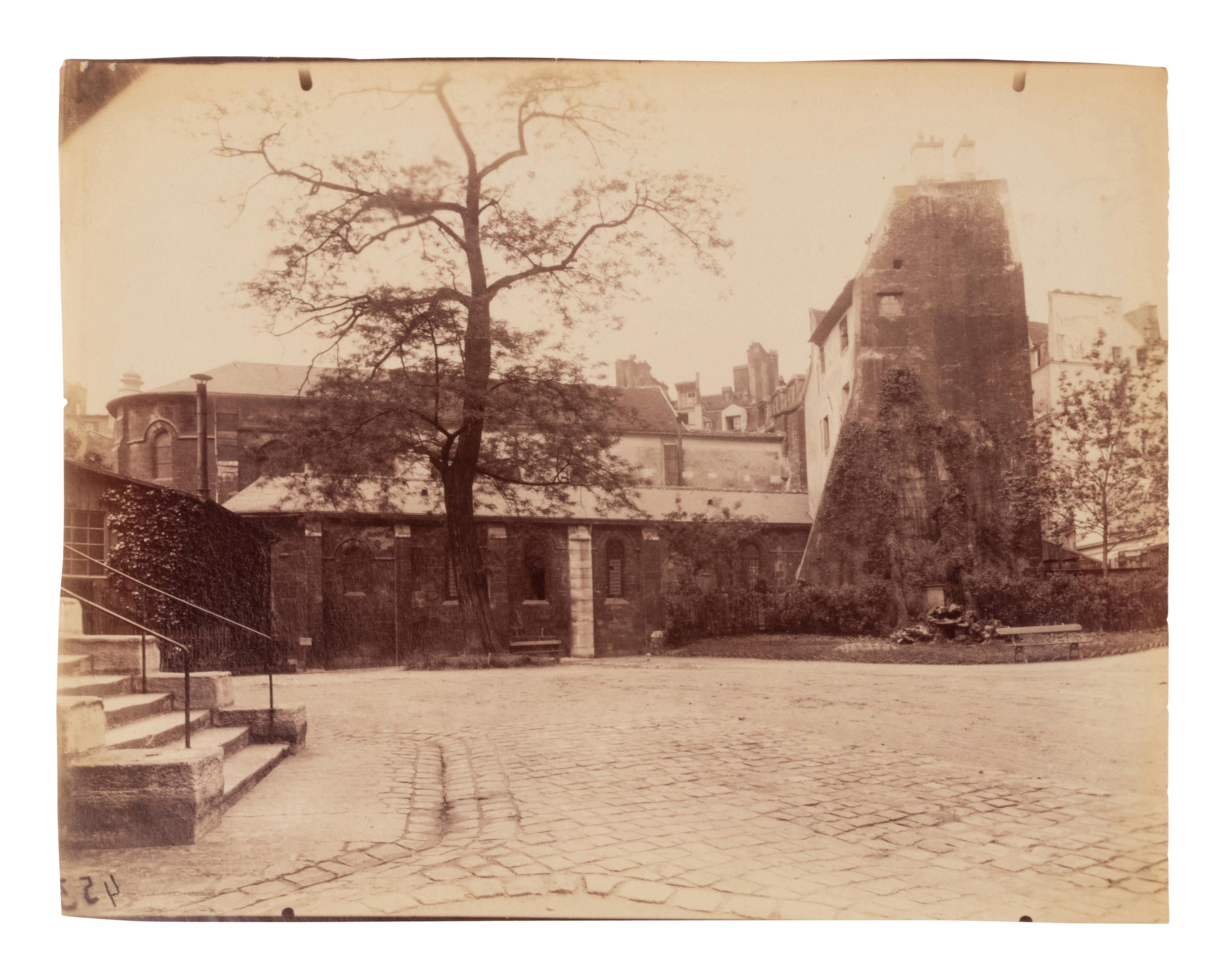 A group of five photographs depicting Paris ( Les Archives - rue des Francs Bourgeois , 1899-1900; Annexe de l'Hôtel Dieu, rue de la Bucherie, cour Saint Julien , 1902-1903; H ô tel de Chanac [cour], 127 rue de Grenelle , 1907; Saint-M é dard, 1926; Avenue de l'Observatoire , 1899-1900)