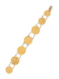 YELLOW GOLD COIN BRACELET