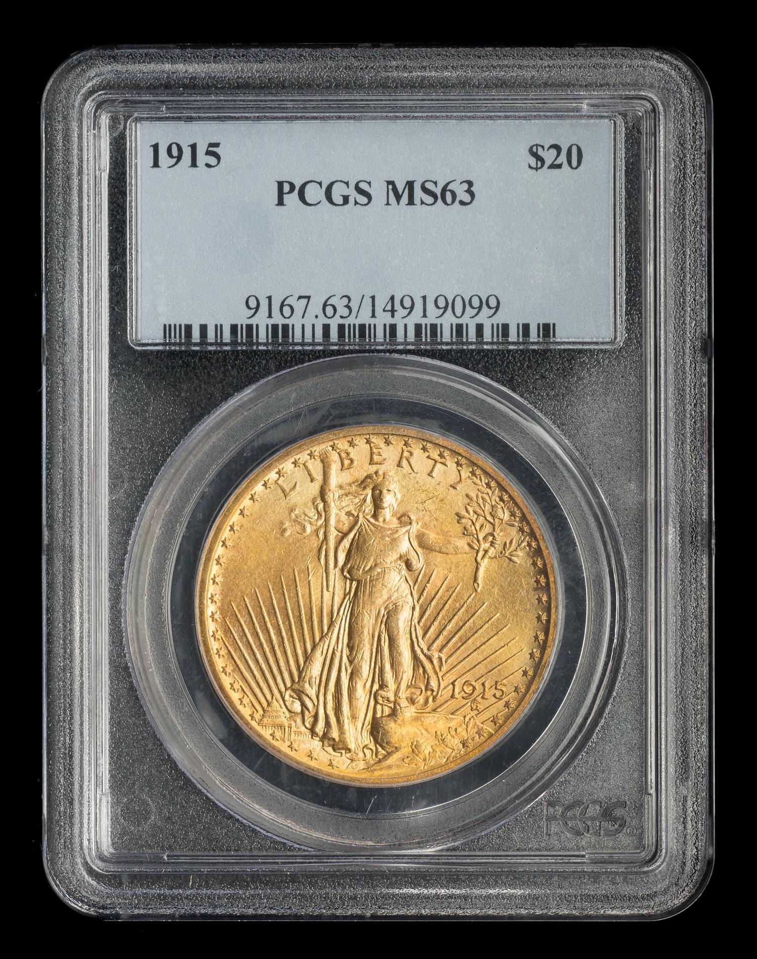A United States 1915 St. Gaudens $20 Gold Coin