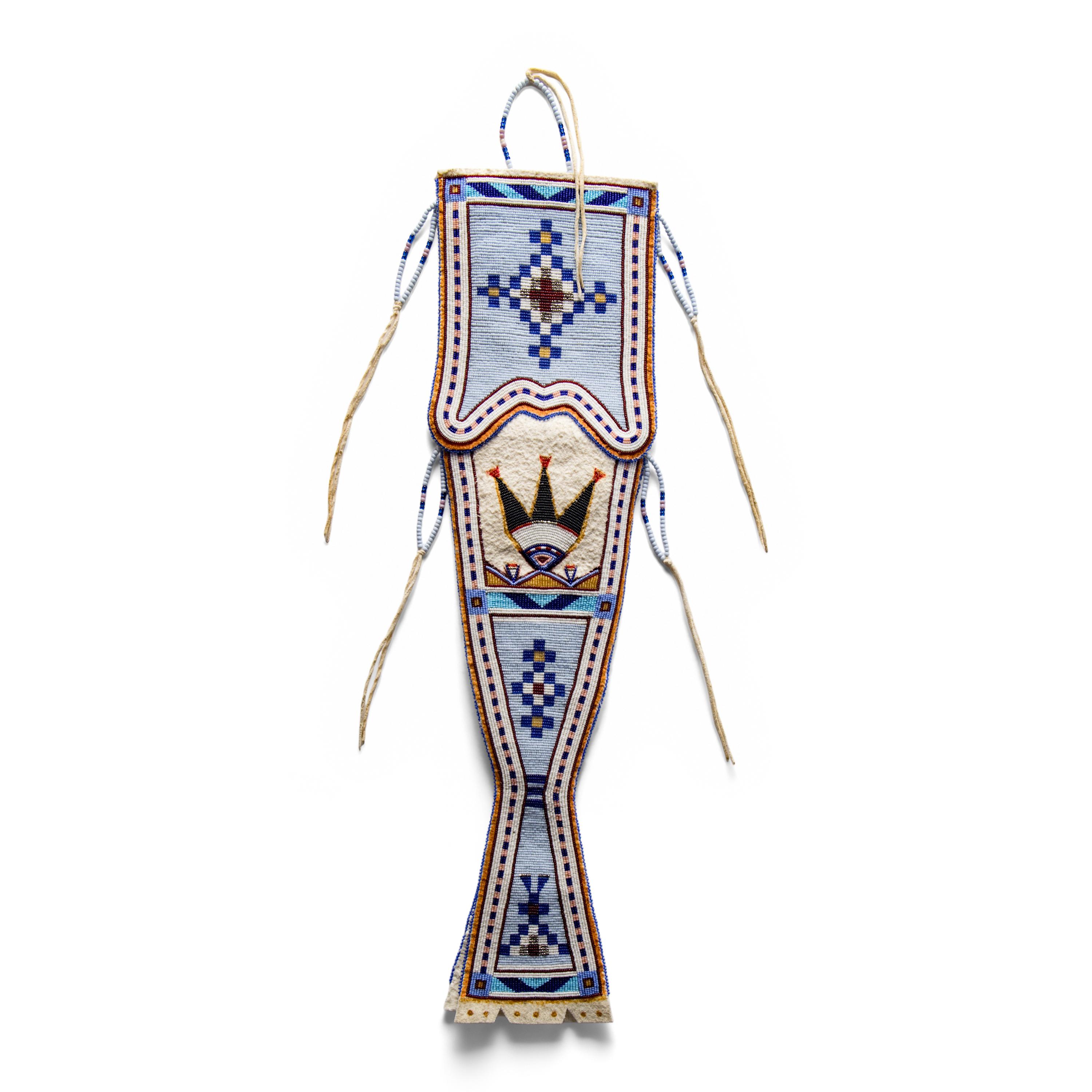 Joyce Growing Thunder (Assiniboine Sioux, b. 1950) — Beaded Hide Knife Sheath, 2008
