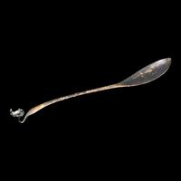 A Chinese Silver 'Dragon-Handle' Tea Ladle, Liao Dynasty — 辽 银龙首茶匙