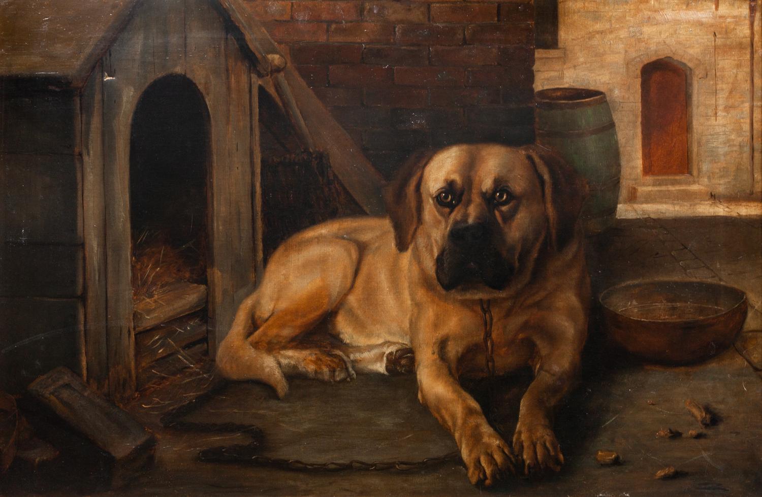 A Painting of a Mastiff 23 1/2 x 35 1/2 inches.