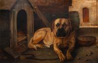 A Painting of a Mastiff 23 1/2 x 35 1/2 inches.
