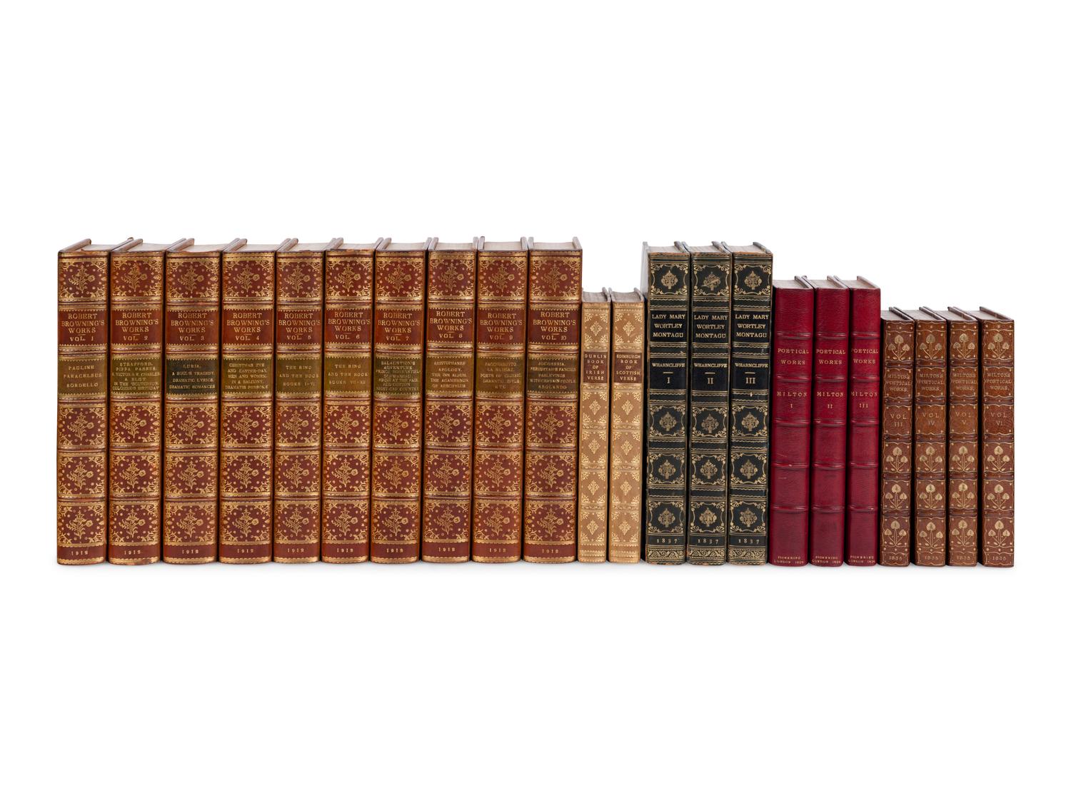 [BINDINGS]. A group of 6 finely-bound poetical works in 22 volumes, comprising: