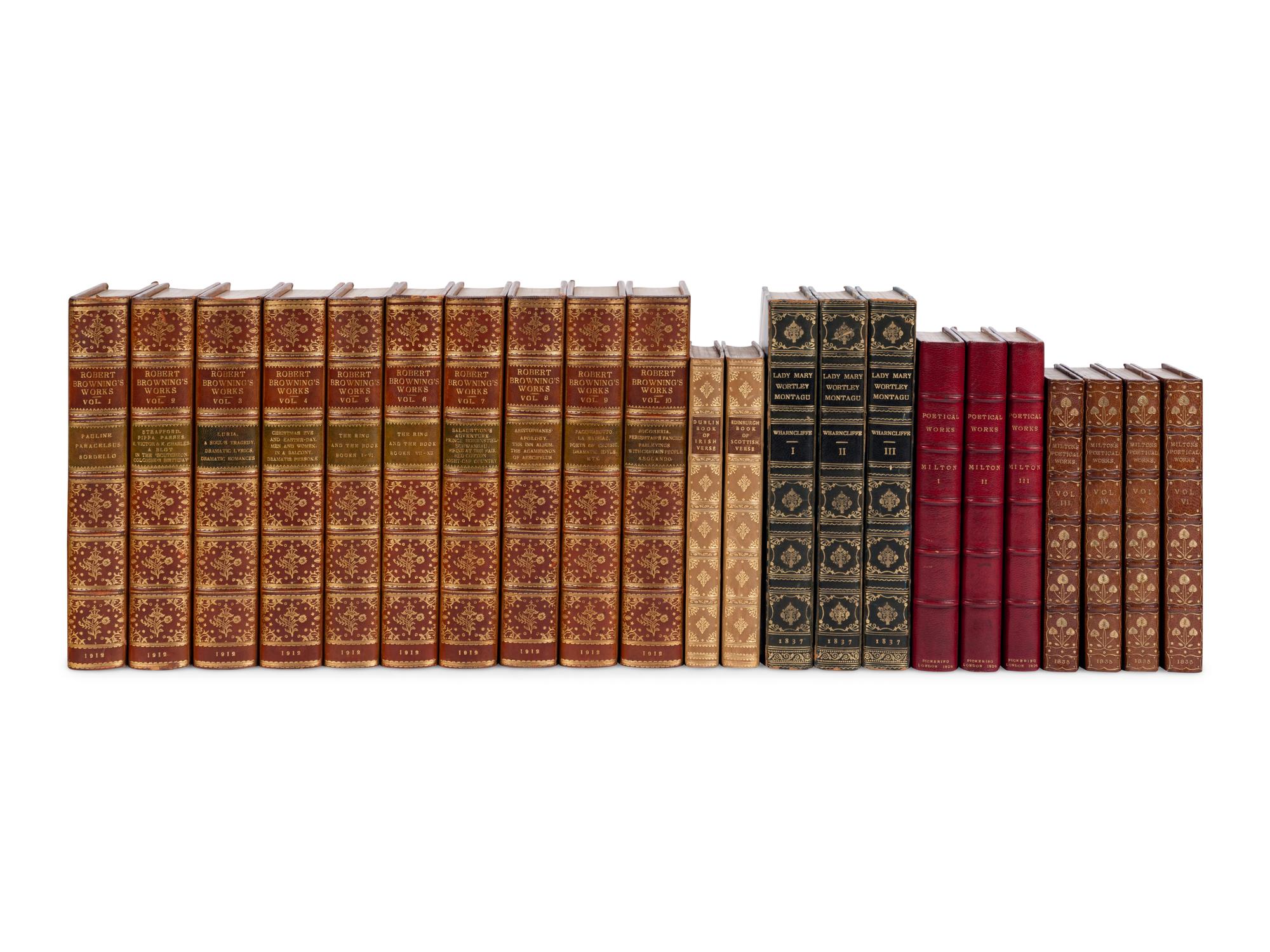 [BINDINGS]. A group of 6 finely-bound poetical works in 22 volumes, comprising: