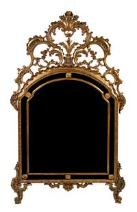 A Louis XV Style Giltwood Pier Mirror, Height 76 1/2 x width 40 inches.