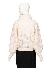 Brunello Cucinelli, Cream Open-Weave & Felted Jacket
