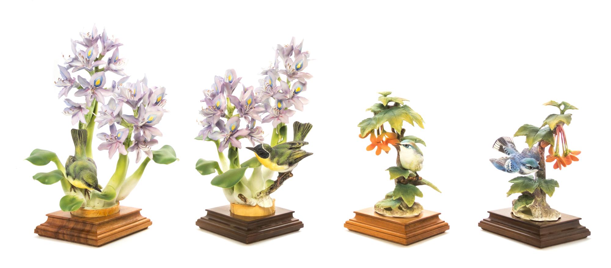 Two Pairs of Royal Worcester Porcelain Models of Birds Height of first 11 inches. — MODELED BY DOROTHY DOUGHTY