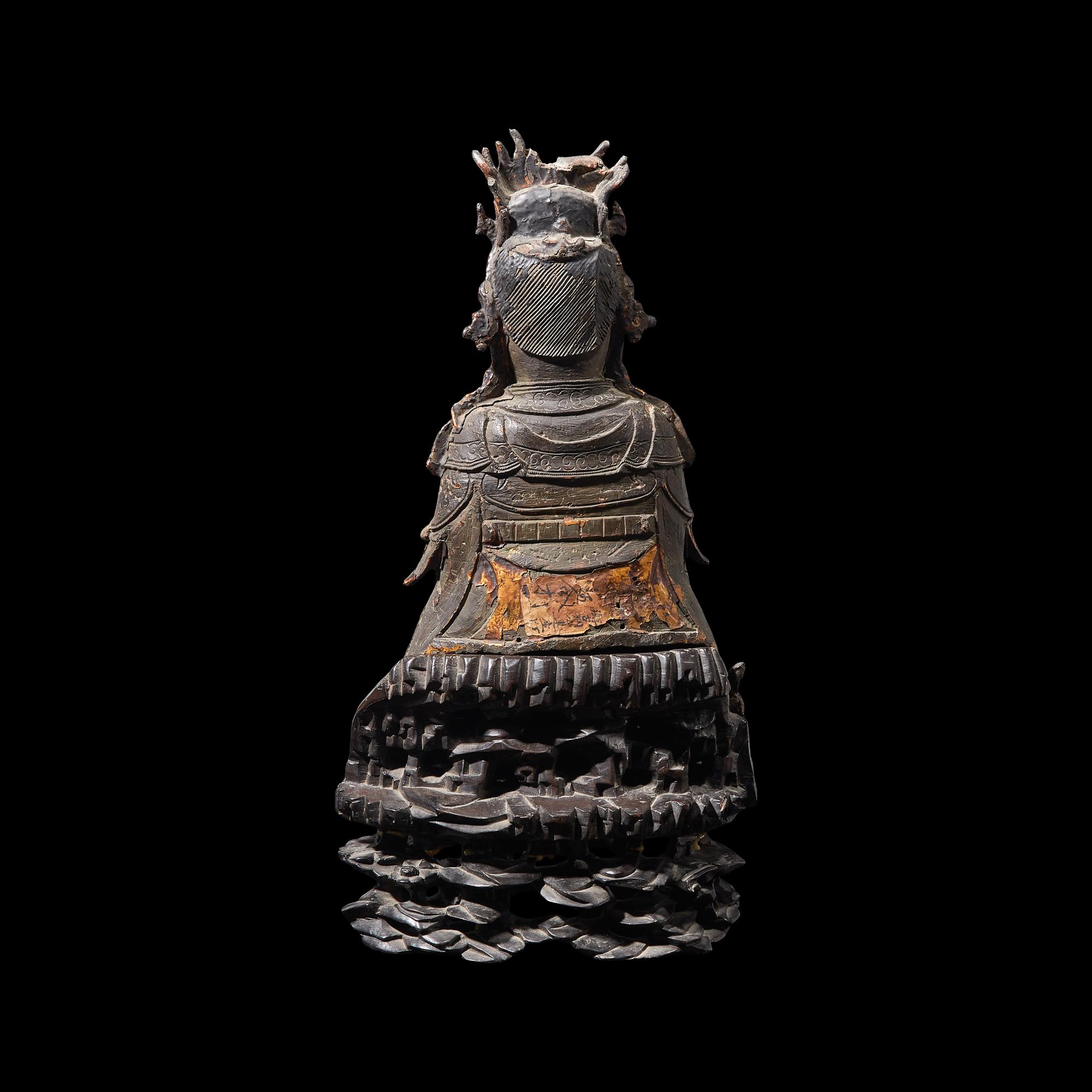 A Chinese Parcel Gilt-Lacquered Bronze Figure of Bixiayuanjun, Ming Dynasty 明 銅局部漆金碧霞元君