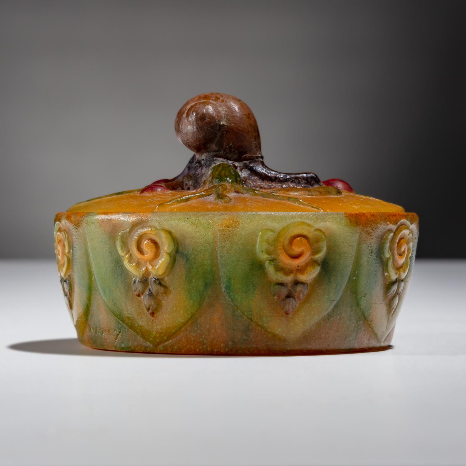 Amalric Walter (French, 1870–1959) — Pâte de Verre Lidded Box