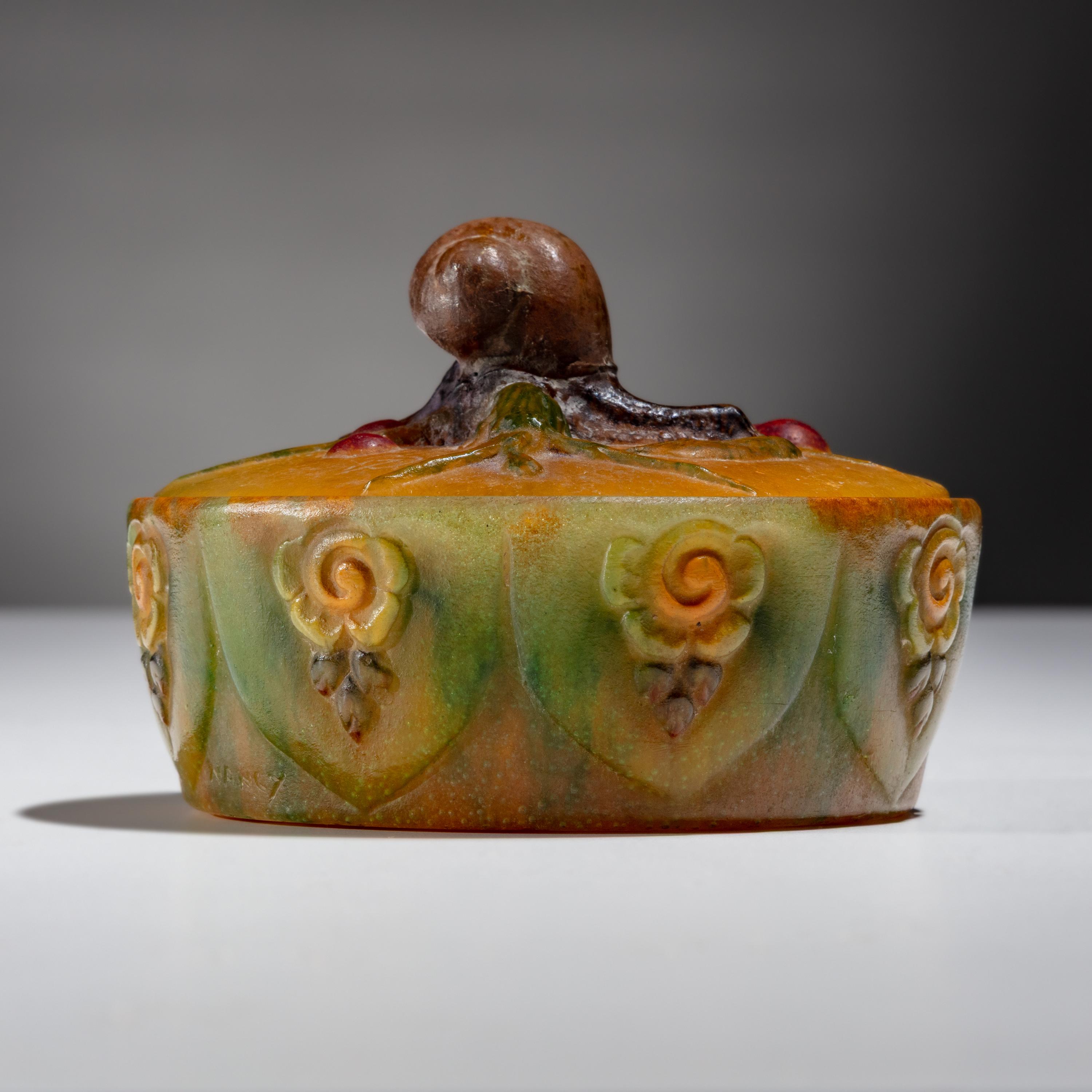 Amalric Walter (French, 1870–1959) — Pâte de Verre Lidded Box