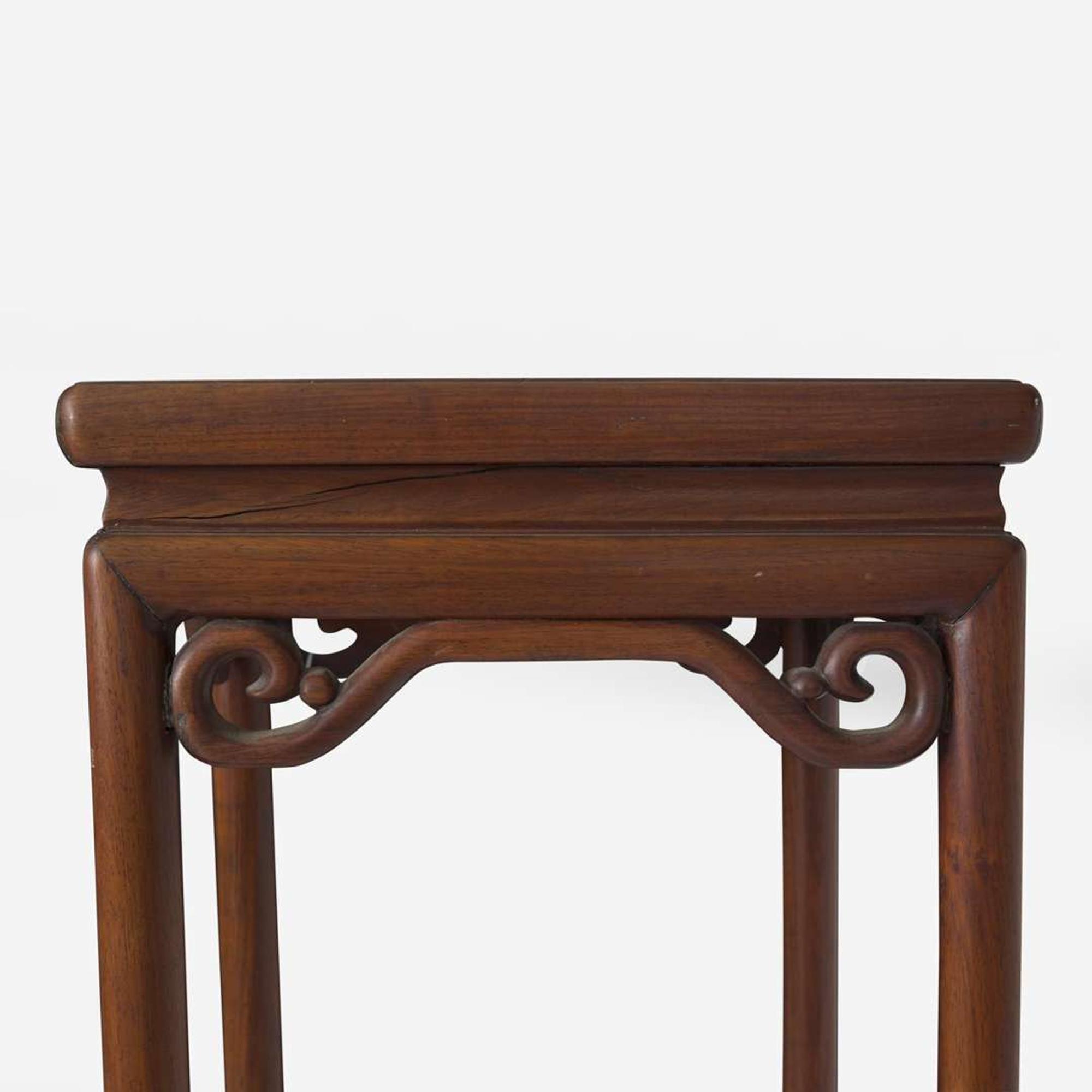 Three Chinese hardwood tall stands 香几三件 Late Qing to Republic period ?????